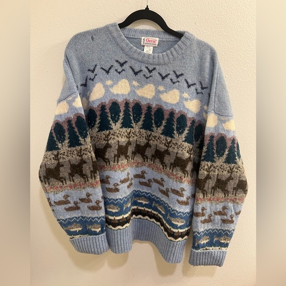 Orvis Sweaters - Orvis Vintage Landscape Shetland Wool Sweater